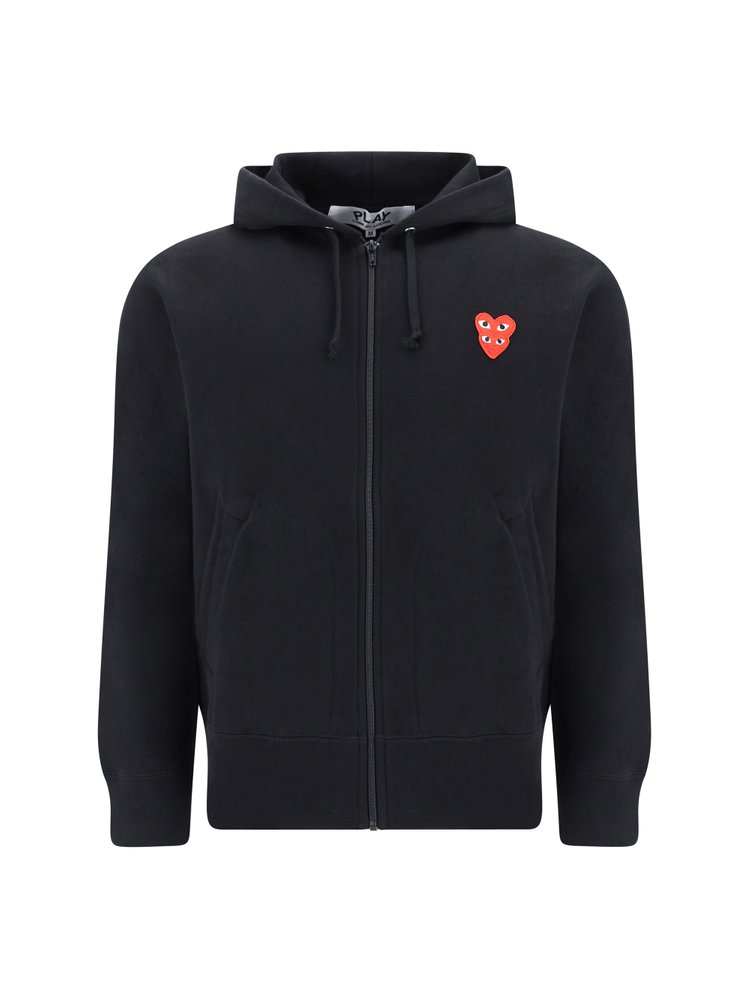 Heart Patch Zipped Sweatshirt