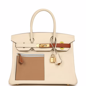 Hermès Colormatic Birkin 30 Nata, Lime, Chai, Cuivre and Bleu Brume Swift Gold