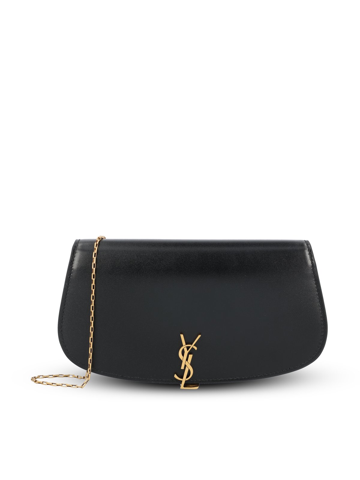 Saint Laurent Logo Plaque Foldover Top Shoulder